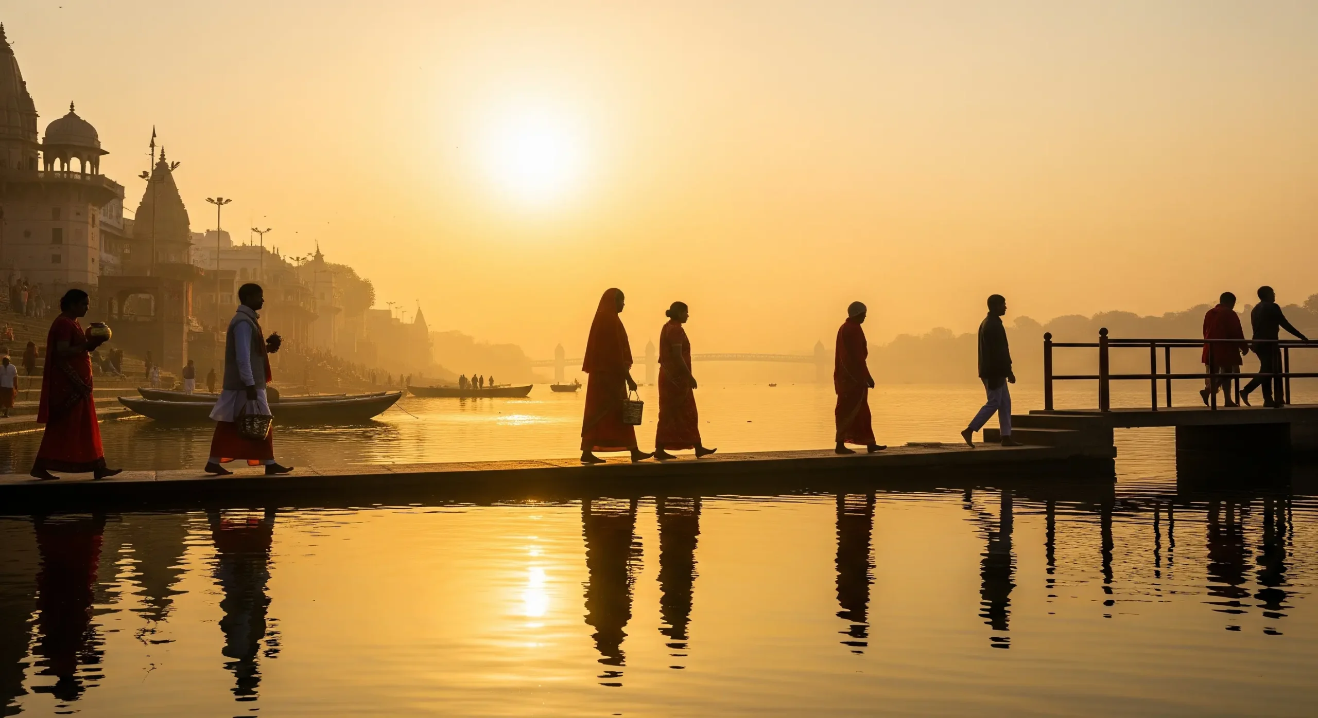 Sunrise at Shipra River Ujjain after Bhasma Aarti